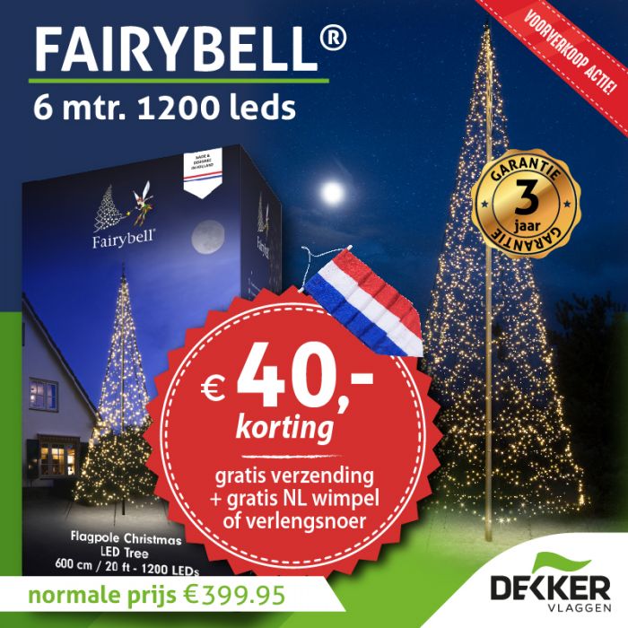uitblinken Tegenstrijdigheid Vrijgevig Fairybell kerstboom 6 meter 1200 warm white Led - Dekker Vlaggen